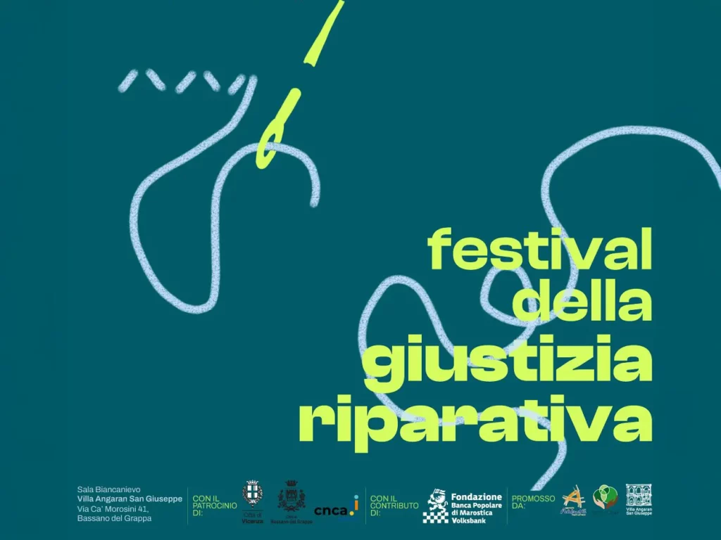 Visual grafico del Festival della giustizia riparativa a Bassano del Grappa, edizione 2024.